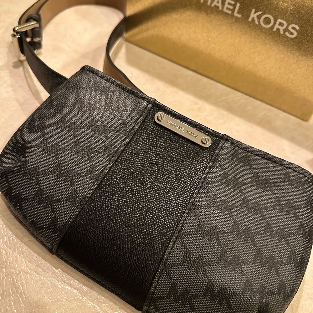 Michael Kors Black and Gray Belt Bag